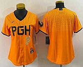 Women's Pittsburgh Pirates Blank Clemente Yellow 2023 City Connect Stitched Jersey,baseball caps,new era cap wholesale,wholesale hats